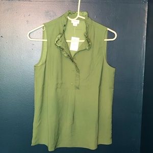 🍁NWT J. Crew Green Sleevless Blouse
